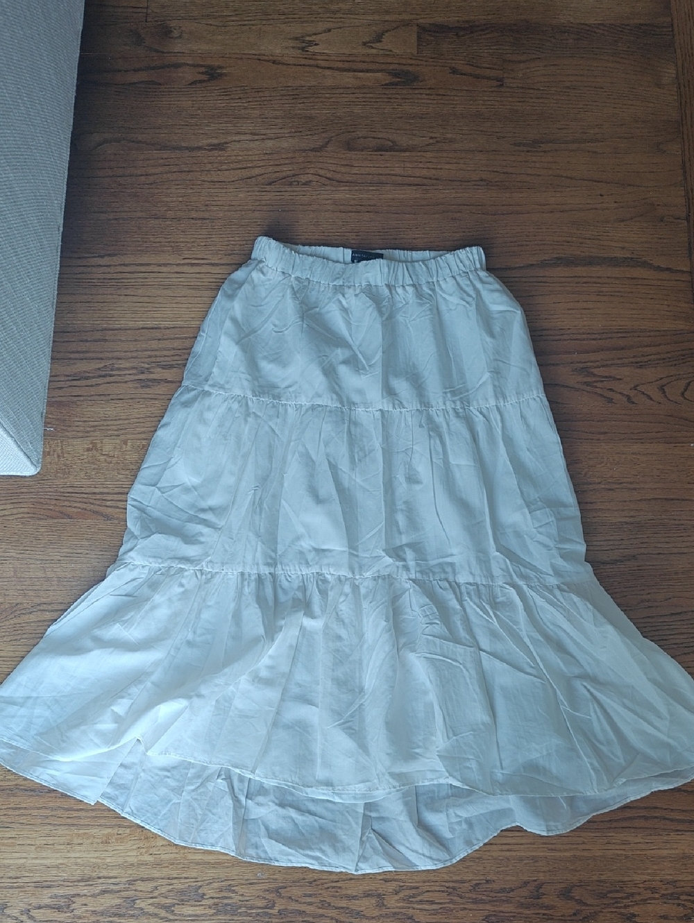 Ann Taylor White Tiered Maxi Skirt